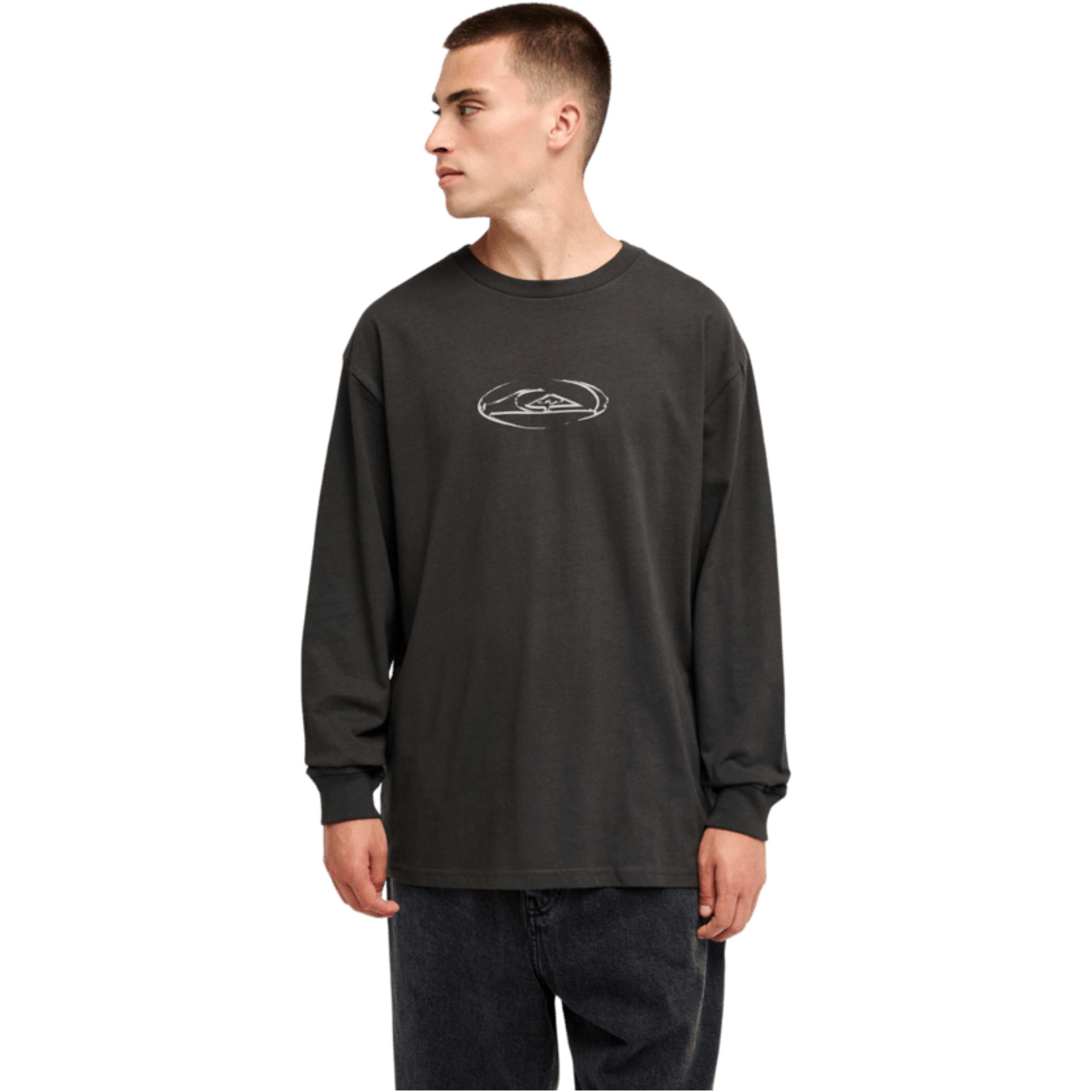 2026 Quiksilver Mens Crystal Long Sleeve T-Shirt EQYZT08451 - Tarmac